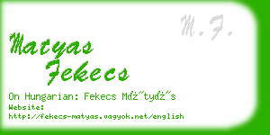 matyas fekecs business card